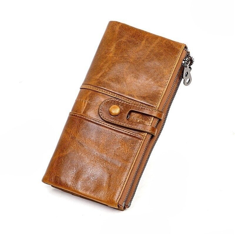 Long wallet with zipper - genuine leatherWallets