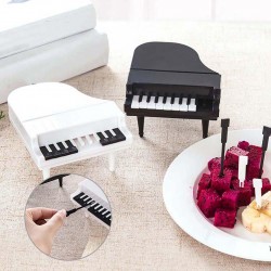 Piano shaped fruit / snacks forks - toothpicks - 9 piecesCutlery