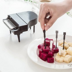 Piano shaped fruit / snacks forks - toothpicks - 9 piecesCutlery