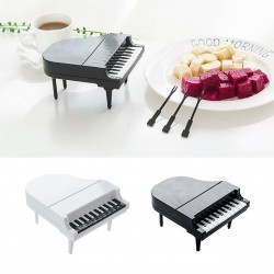 Piano shaped fruit / snacks forks - toothpicks - 9 piecesCutlery