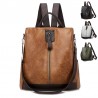 Retro leather backpack / shoulder bag with zippersBackpacks