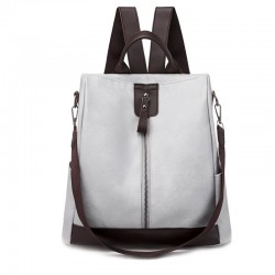 Retro leather backpack / shoulder bag with zippersBackpacks