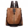 Retro leather backpack / shoulder bag with zippersBackpacks
