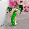 Green peas with pearls - crystal broochBrooches
