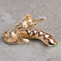 Green peas with pearls - crystal broochBrooches