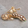 Green peas with pearls - crystal broochBrooches