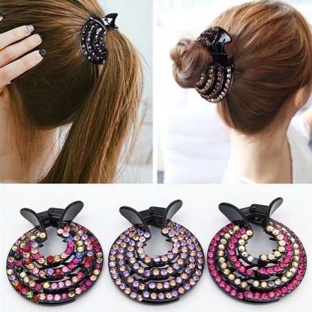 Crystal hair clip - hair claw - for making a bun / donutHair clips