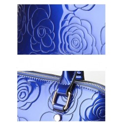 Leather handbag - crossbody - small purse - flowers print - 3 pieces setSets