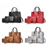 Fashionable leather handbag - crossbody - small clutch bag - hemp logo - 3 pieces setSets