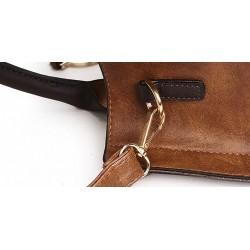 Fashionable leather handbag - crossbody - small clutch bag - hemp logo - 3 pieces setSets