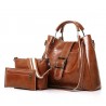 Elegant leather handbag - crossbody - small clutch bag - 3 pieces setSets