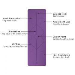 Yoga mat with position lines - gym - pilates - fitness - non-slip sport matEquipment