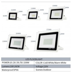 LED floodlight - outdoor reflector - PIR motion sensor - waterproof - 10W - 20W - 30W - 50W - 100WFloodlights