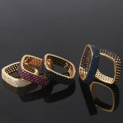 Elegant square ring with crystalsRings