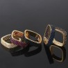 Elegant square ring with crystalsRings