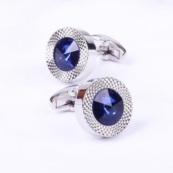 Round blue crystal cufflinks - 2 piecesCufflinks