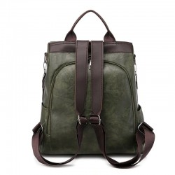 Retro leather backpack / shoulder bag with zippersBackpacks