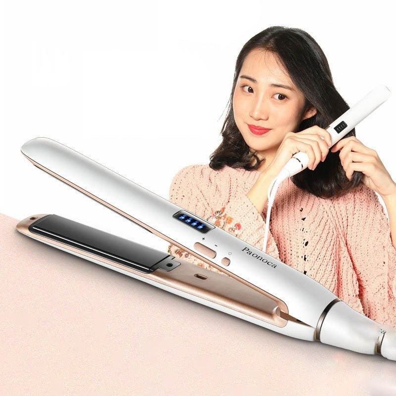Multifunctional hair mini straightener / curler - with temperature controlHair straighteners