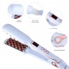 Volumizing hair straightener / curler / brush comb - corn shaped ceramic plates - LCD displayHair straighteners