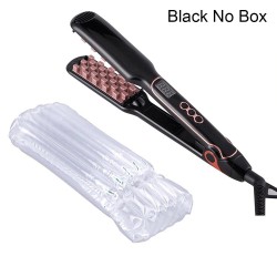 Volumizing hair straightener / curler / brush comb - corn shaped ceramic plates - LCD displayHair straighteners