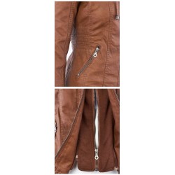 Winter leather jacket - removable inner lining with hood - waterproof - plus sizeJackets