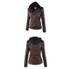 Winter leather jacket - removable inner lining with hood - waterproof - plus sizeJackets