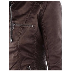 Winter leather jacket - removable inner lining with hood - waterproof - plus sizeJackets
