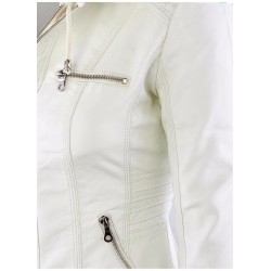 Winter leather jacket - removable inner lining with hood - waterproof - plus sizeJackets