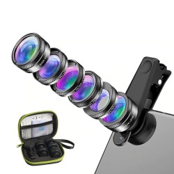 6 in 1 - universal phone camera lens - fisheye - wide angle - macro - CPL/Star ND32 filter - for SmartphonesLenses