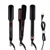 Volumizing hair straightener / curler / brush comb - corn shaped ceramic plates - LCD displayHair straighteners