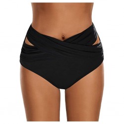 Swimsuit shorts for women - bikini briefs - high waist - crossed design - polyesterSwimming