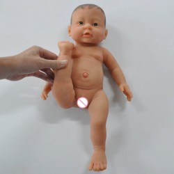 Realistic newborn - baby girl - soft silicone doll - 41cm - 2000gEducational