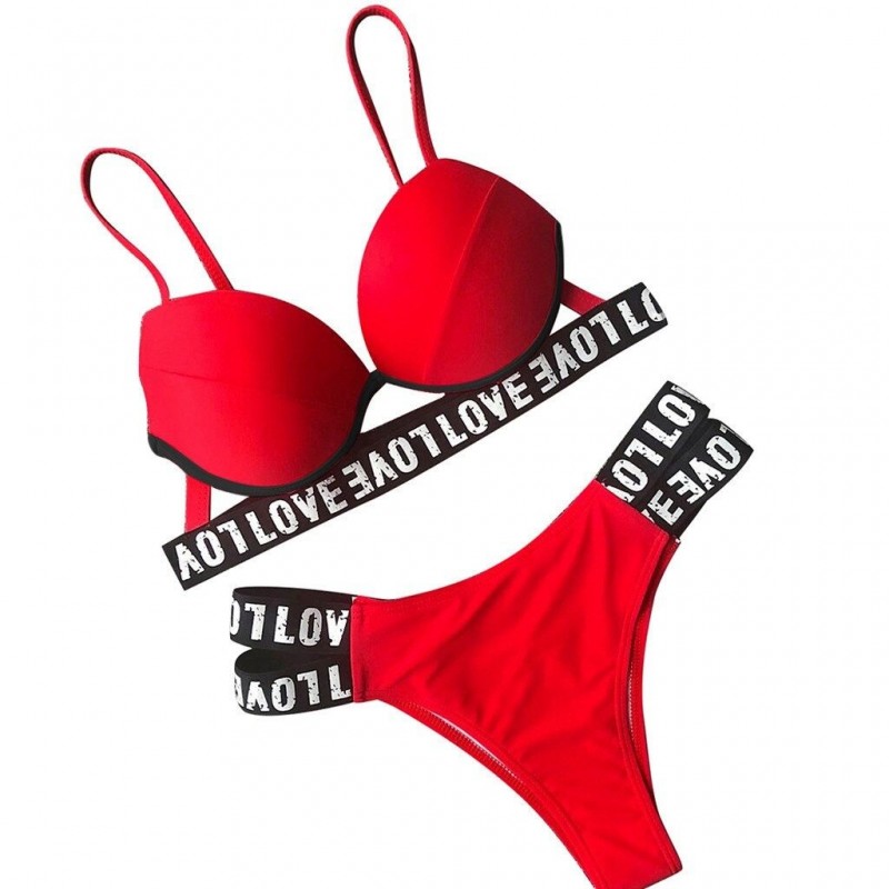 Sexy bikini set - leopard print - LOVE lettersBeachwear
