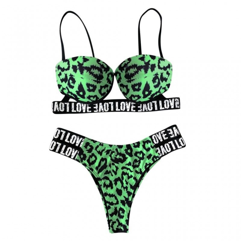 Sexy bikini set - leopard print - LOVE lettersBeachwear