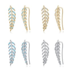 Crystal leaves earrings - 925 sterling silverEarrings