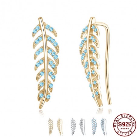Crystal leaves earrings - 925 sterling silverEarrings
