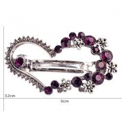 Crystal heart shaped flower - hairpinHair clips
