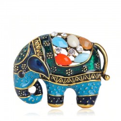 Thailand elephant with crystals - broochBrooches