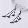 Black bats - triple chain - long earringsEarrings