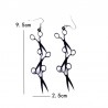 Triple black scissors - long earringsEarrings