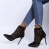 Suede studded pumps - high heels with a back zipperHigh heels