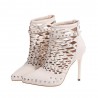 Suede studded pumps - high heels with a back zipperHigh heels