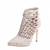 Suede studded pumps - high heels with a back zipperHigh heels