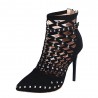 Suede studded pumps - high heels with a back zipperHigh heels