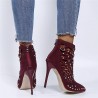 Suede studded pumps - high heels with a back zipperHigh heels
