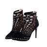 Suede studded pumps - high heels with a back zipperHigh heels