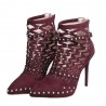 Suede studded pumps - high heels with a back zipperHigh heels