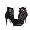 Suede studded pumps - high heels with a back zipperHigh heels