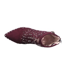 Suede studded pumps - high heels with a back zipperHigh heels