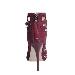 Suede studded pumps - high heels with a back zipperHigh heels